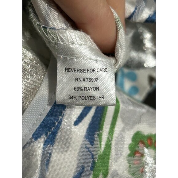 Erin Womens Floral Metallic Blazer Jacket Multicolor Sz XL - Picture 7 of 10